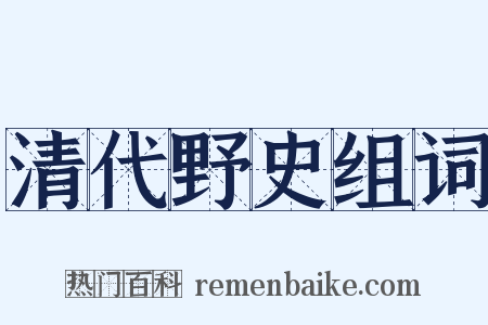 清代野史组词是什么意思的图片